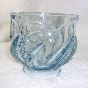 H-527 FENTON ART GLASS SALEM BLUE PAISLEY CANDY DISH (NO LID)